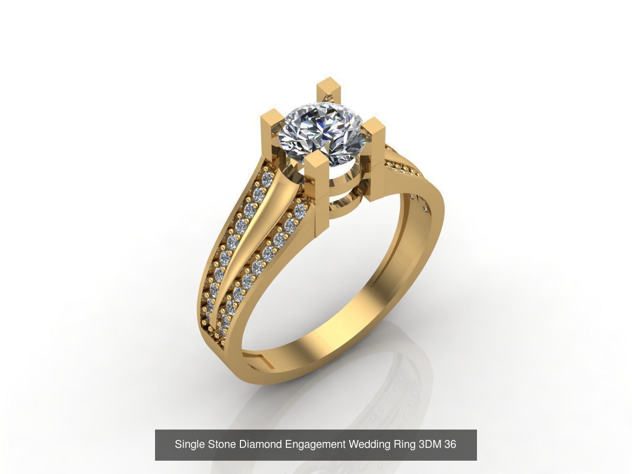 100 Model  Single Stone Engagement Wedding Ring Solitaire  3D Model Collection_78