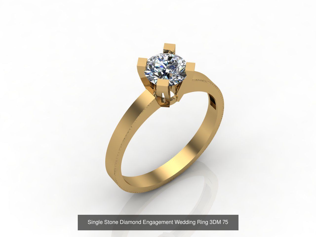 100 Model  Single Stone Engagement Wedding Ring Solitaire  3D Model Collection_35