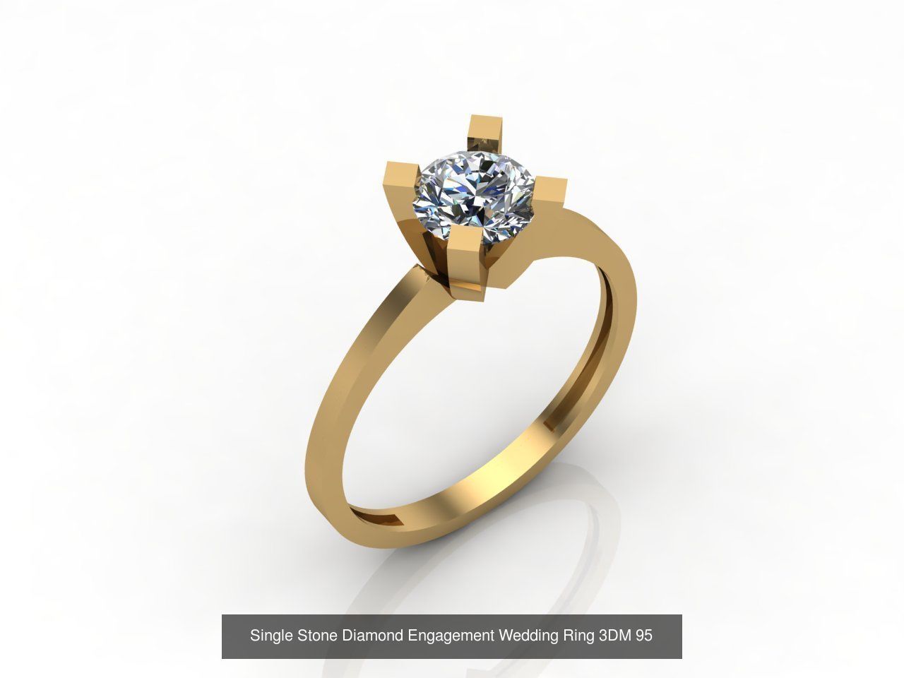 100 Model  Single Stone Engagement Wedding Ring Solitaire  3D Model Collection_13