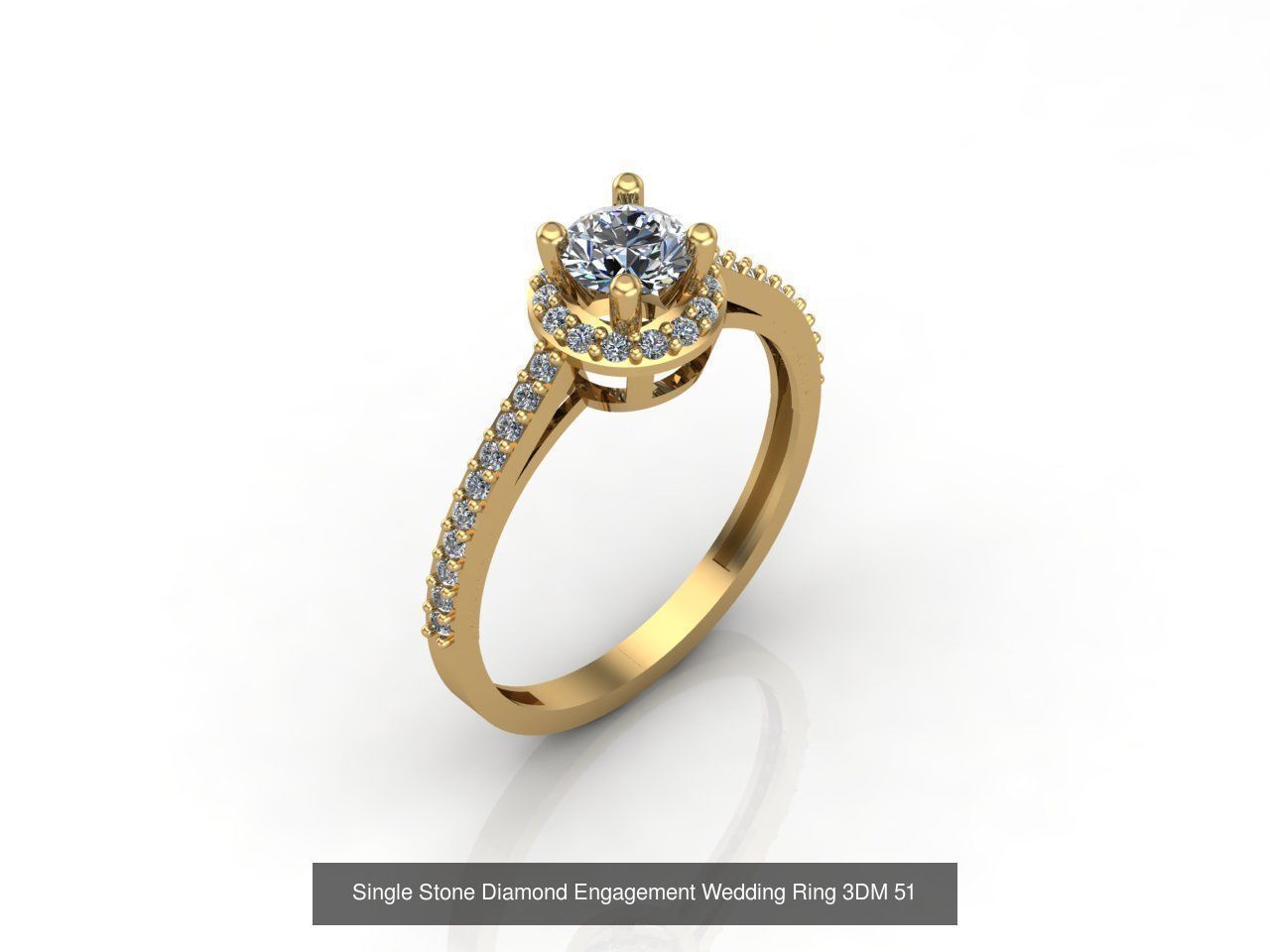 100 Model  Single Stone Engagement Wedding Ring Solitaire  3D Model Collection_61