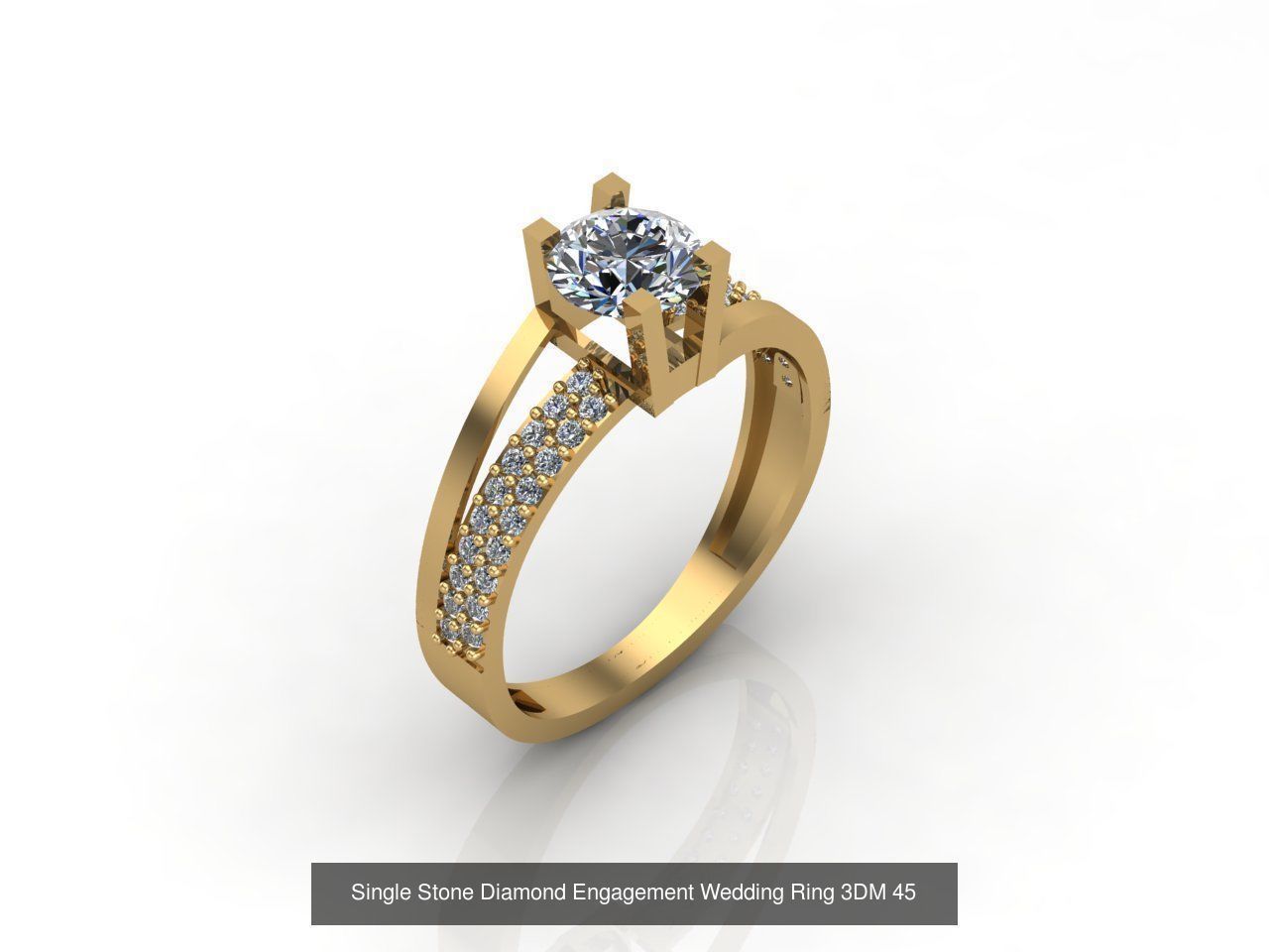 100 Model  Single Stone Engagement Wedding Ring Solitaire  3D Model Collection_68