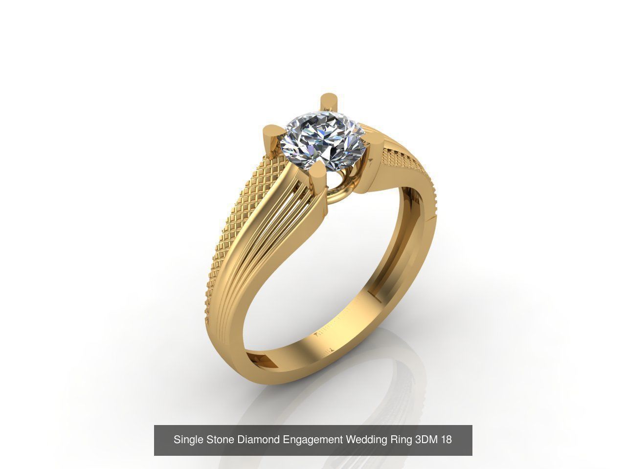 100 Model  Single Stone Engagement Wedding Ring Solitaire  3D Model Collection_98