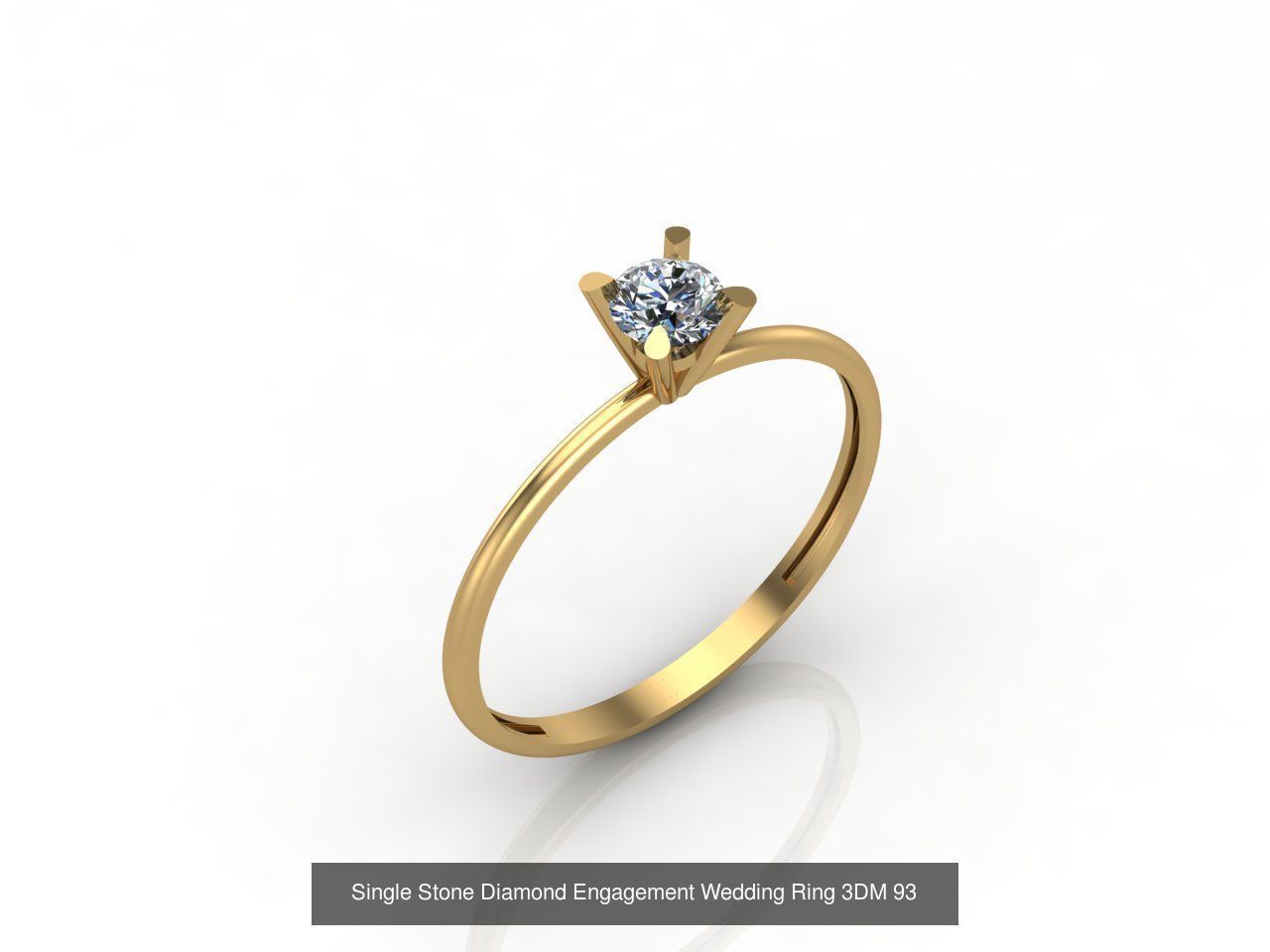 100 Model  Single Stone Engagement Wedding Ring Solitaire  3D Model Collection_15