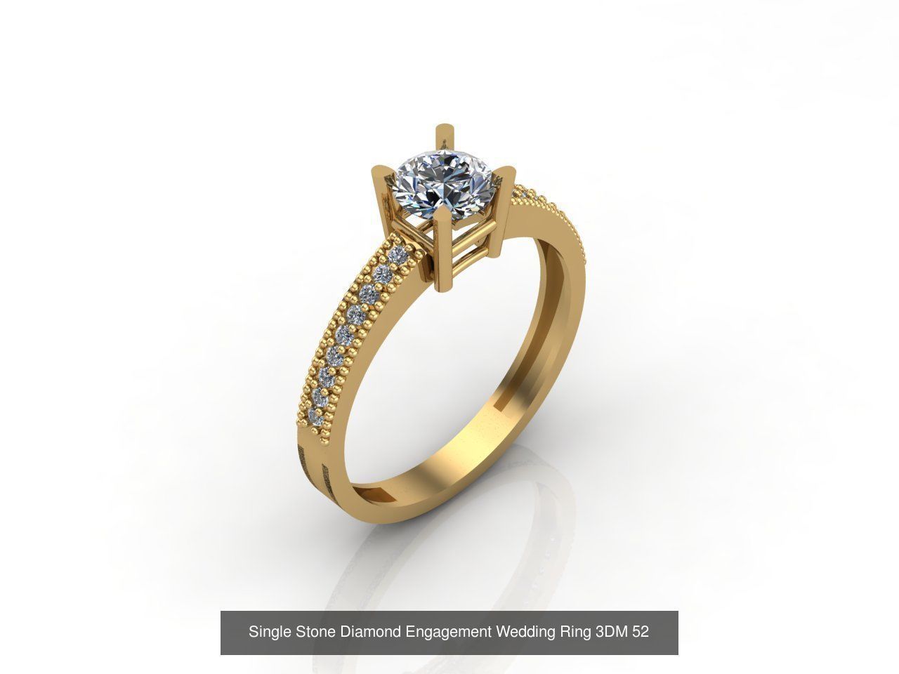 100 Model  Single Stone Engagement Wedding Ring Solitaire  3D Model Collection_60