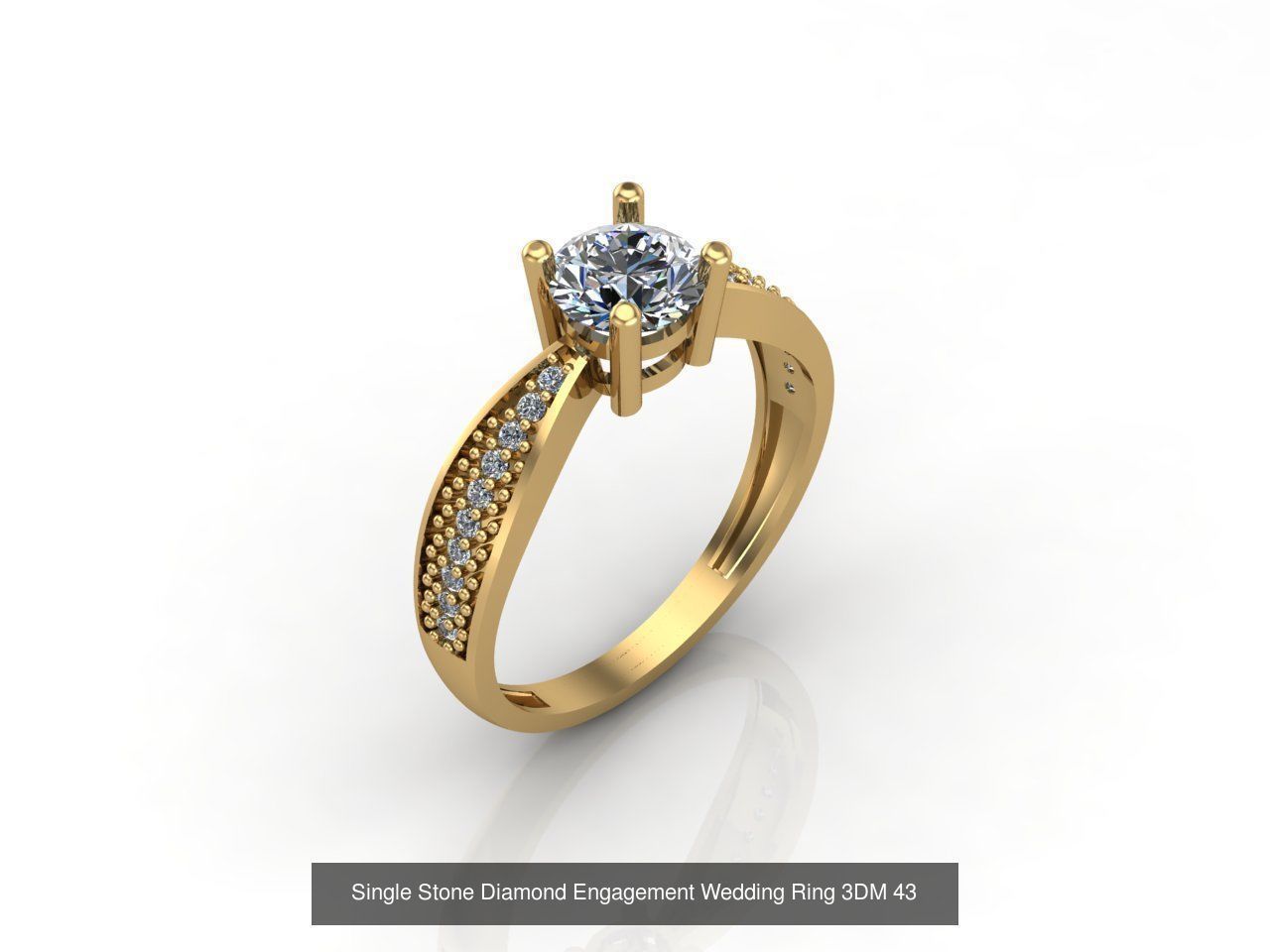100 Model  Single Stone Engagement Wedding Ring Solitaire  3D Model Collection_70