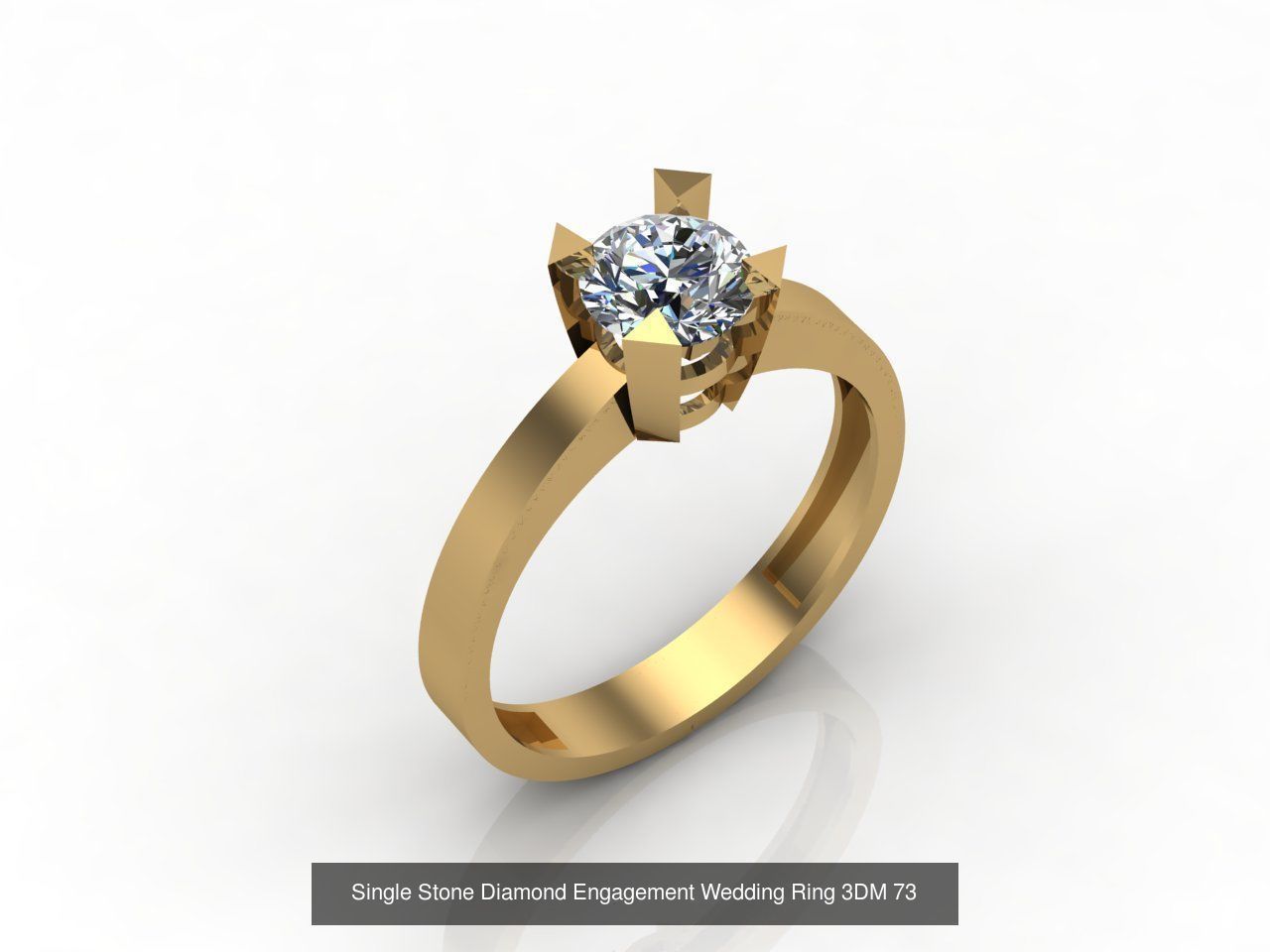 100 Model  Single Stone Engagement Wedding Ring Solitaire  3D Model Collection_37