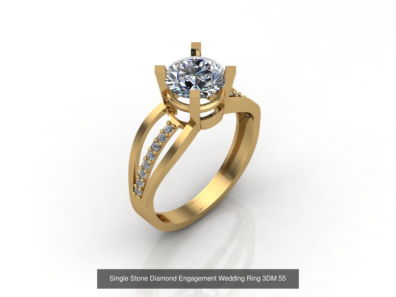 100 Model  Single Stone Engagement Wedding Ring Solitaire  3D Model Collection_57