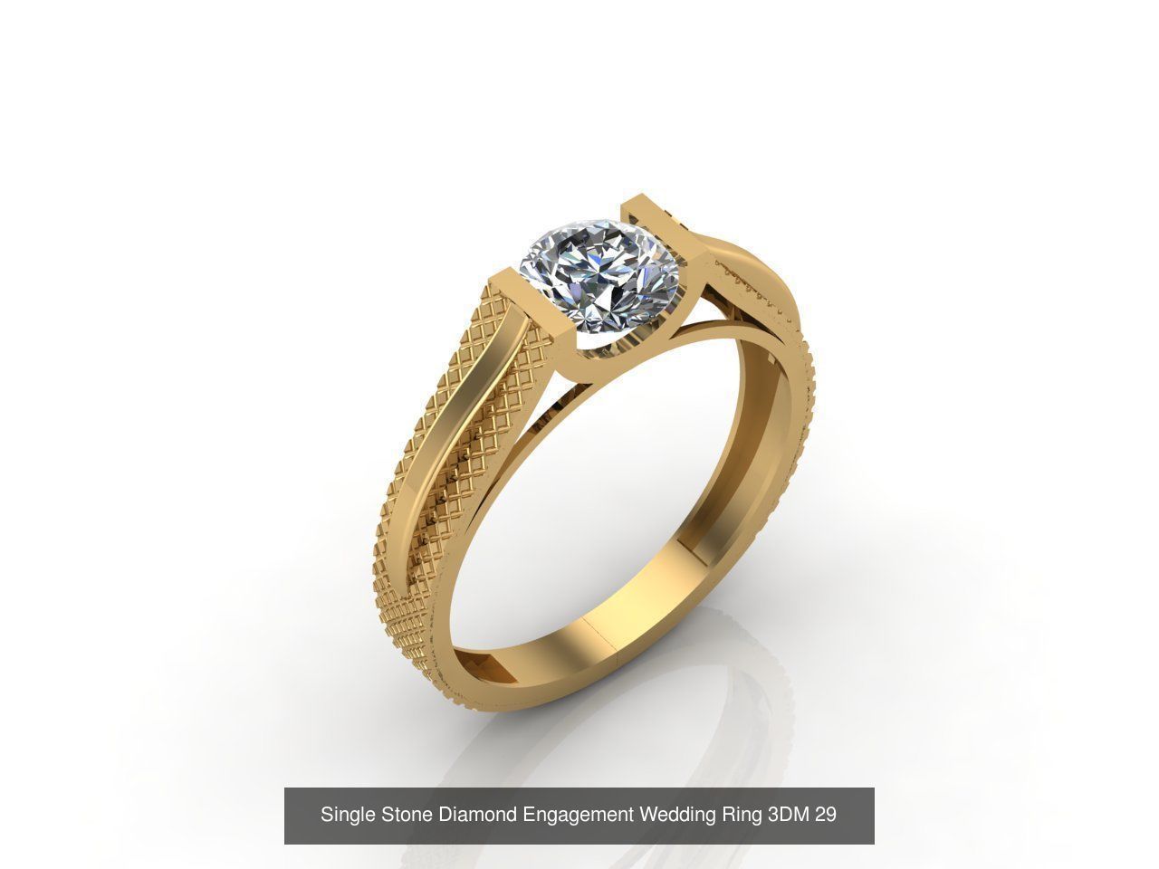 100 Model  Single Stone Engagement Wedding Ring Solitaire  3D Model Collection_86