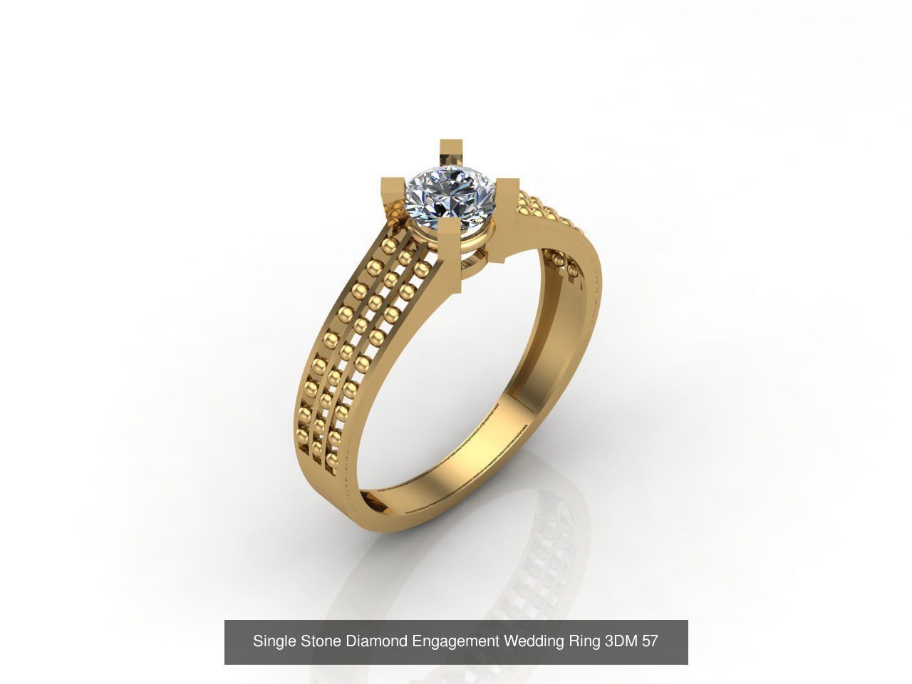 100 Model  Single Stone Engagement Wedding Ring Solitaire  3D Model Collection_55