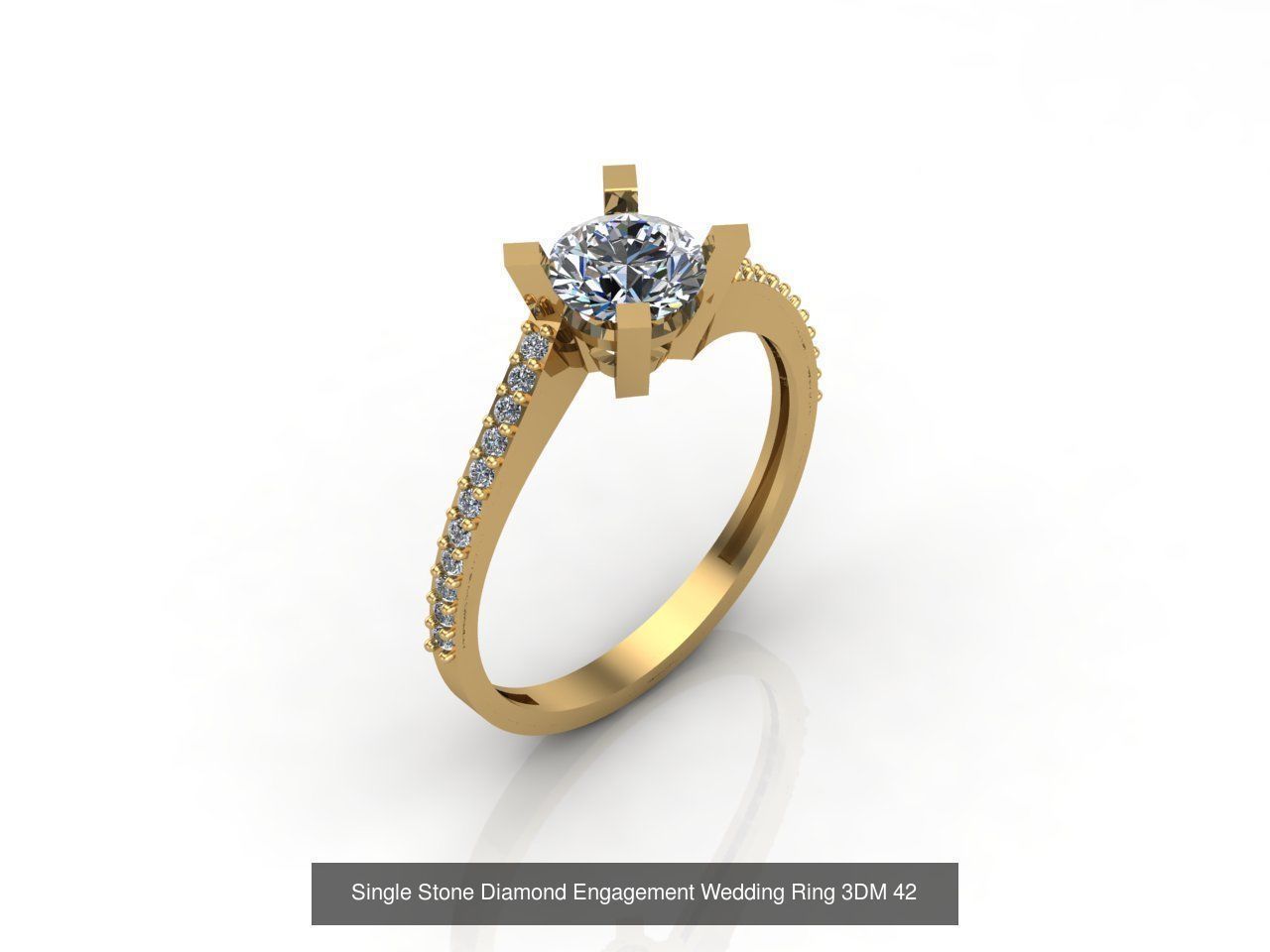 100 Model  Single Stone Engagement Wedding Ring Solitaire  3D Model Collection_71