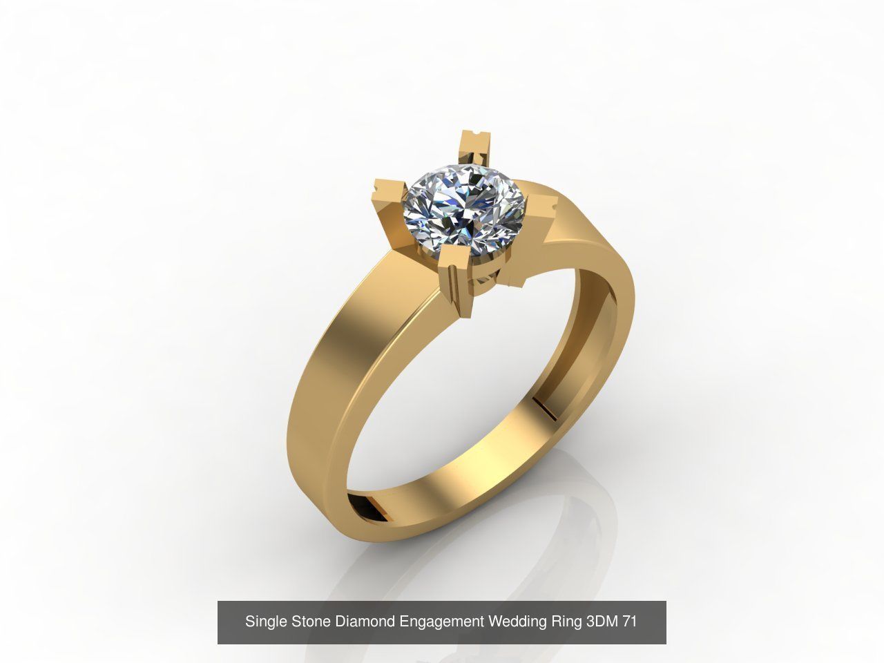 100 Model  Single Stone Engagement Wedding Ring Solitaire  3D Model Collection_39