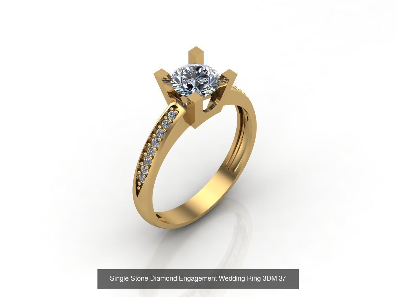 100 Model  Single Stone Engagement Wedding Ring Solitaire  3D Model Collection_77