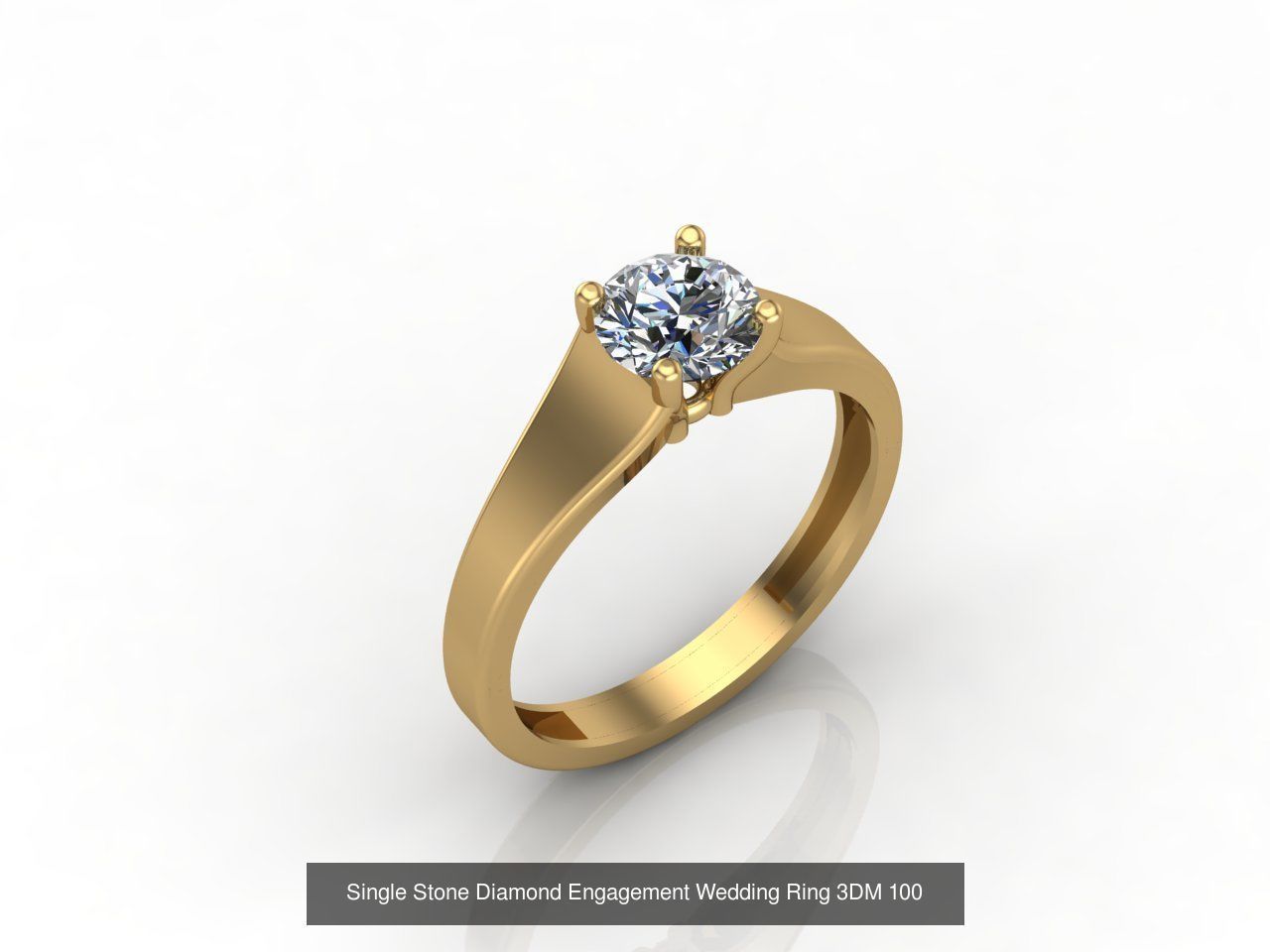 100 Model  Single Stone Engagement Wedding Ring Solitaire  3D Model Collection_106