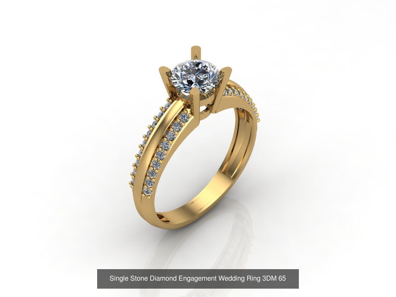 100 Model  Single Stone Engagement Wedding Ring Solitaire  3D Model Collection_46