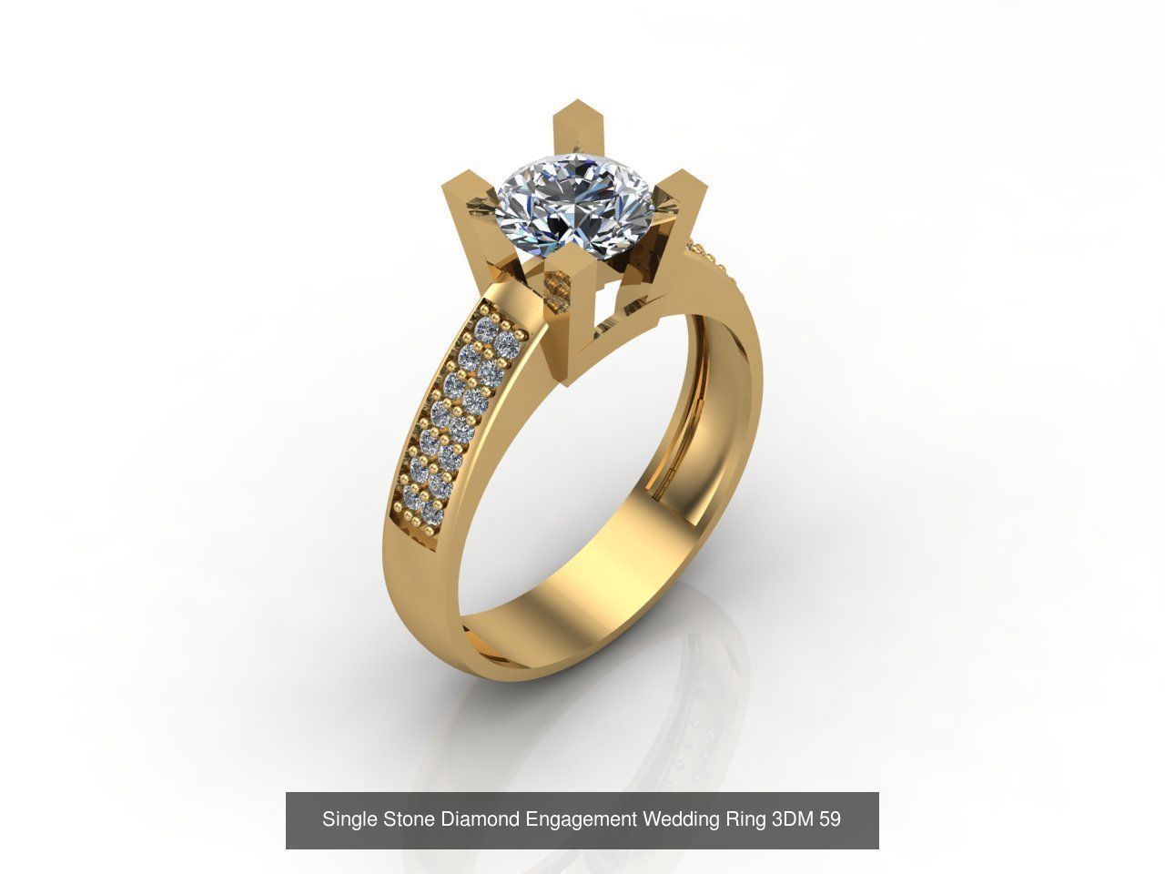 100 Model  Single Stone Engagement Wedding Ring Solitaire  3D Model Collection_53