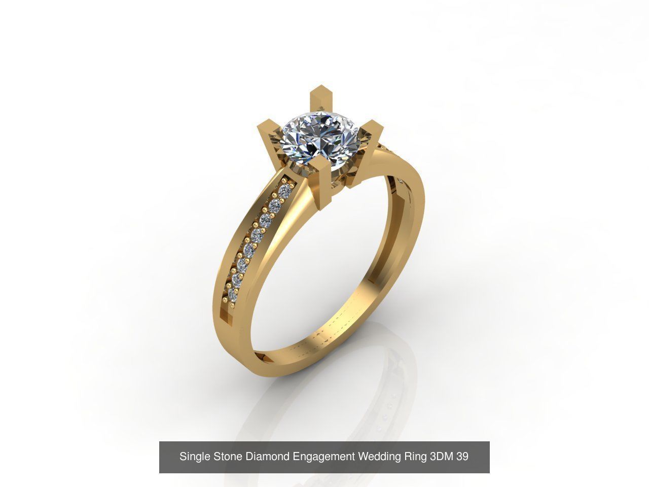 100 Model  Single Stone Engagement Wedding Ring Solitaire  3D Model Collection_75