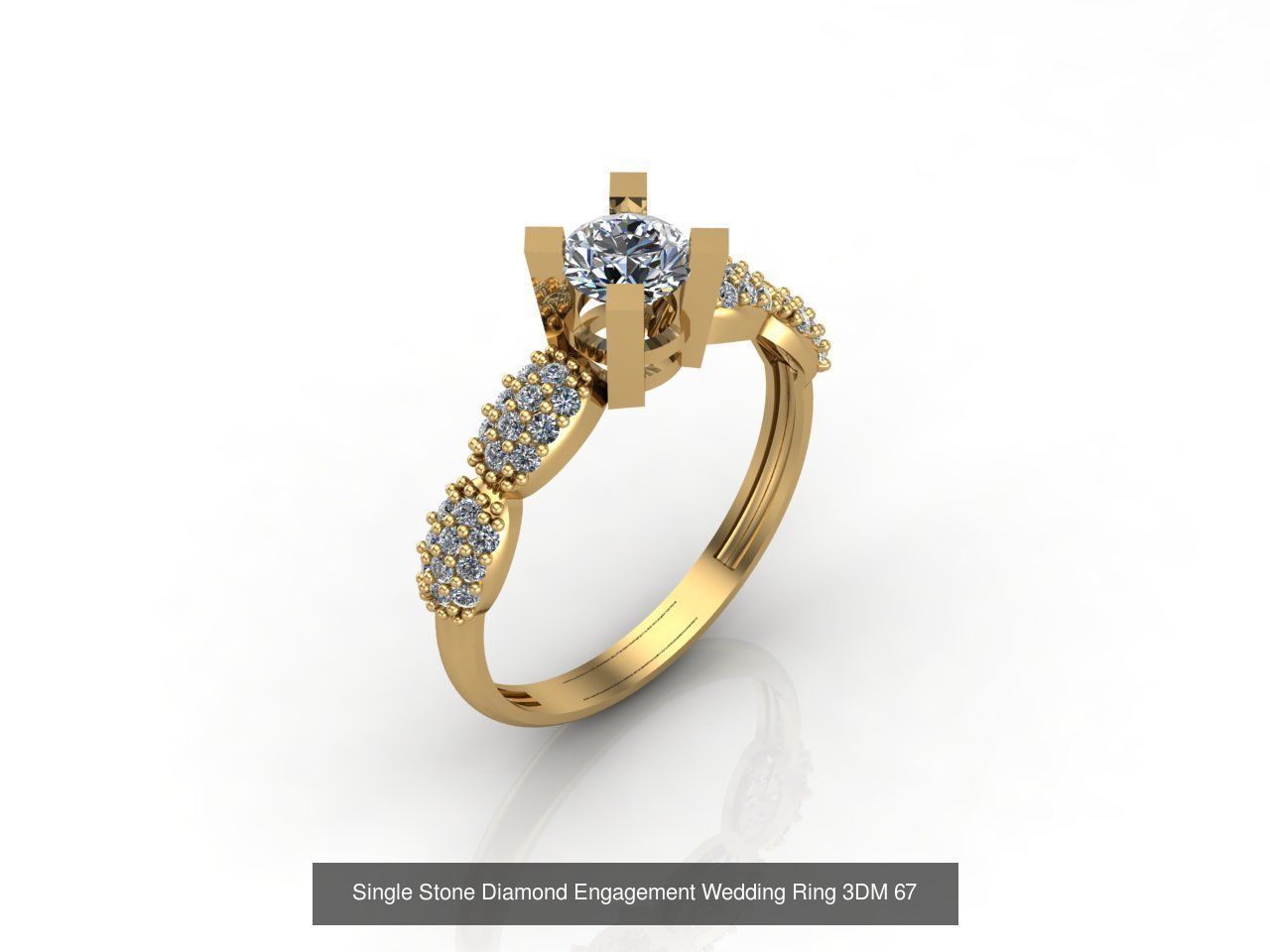 100 Model  Single Stone Engagement Wedding Ring Solitaire  3D Model Collection_44