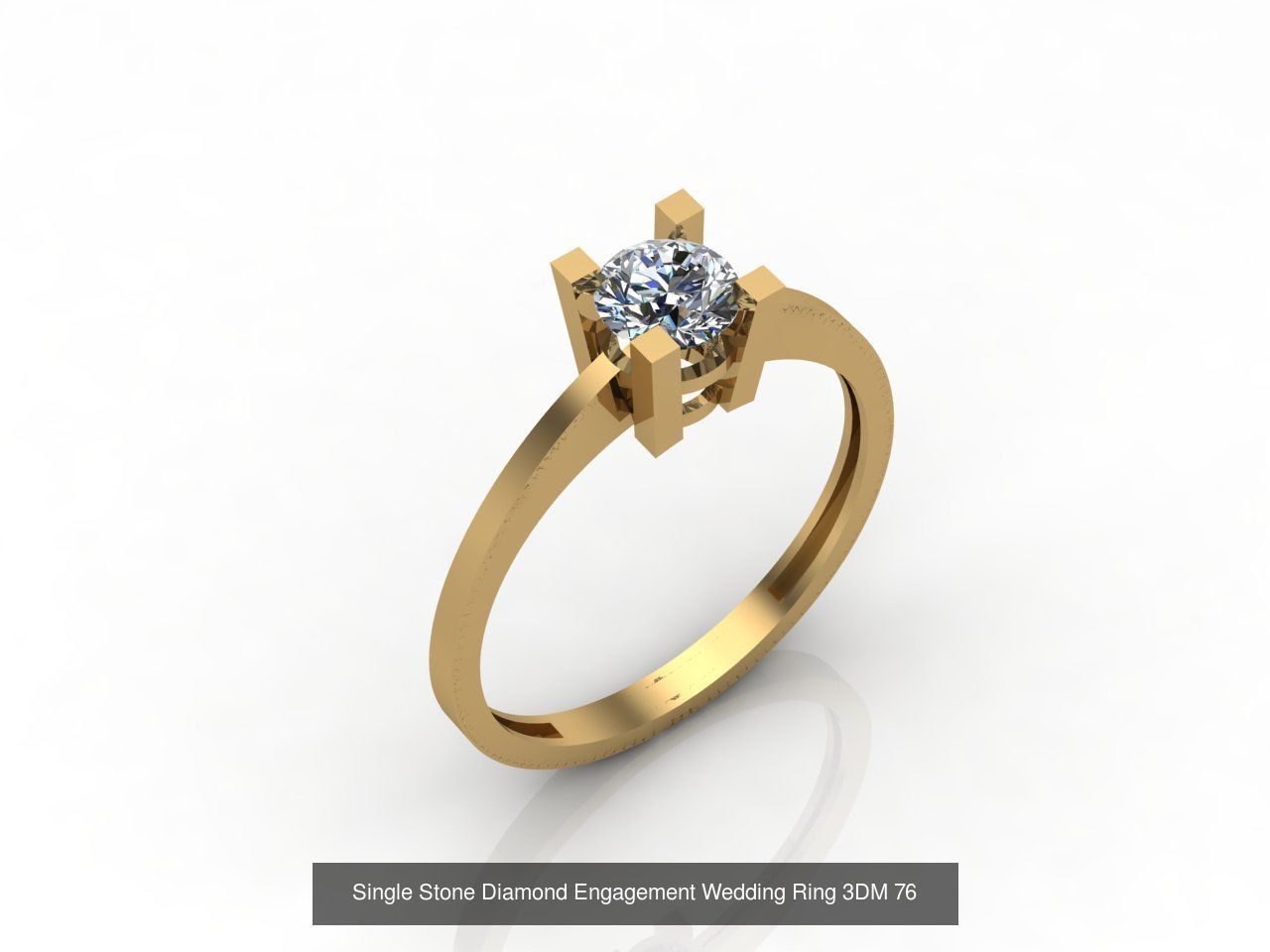 100 Model  Single Stone Engagement Wedding Ring Solitaire  3D Model Collection_34
