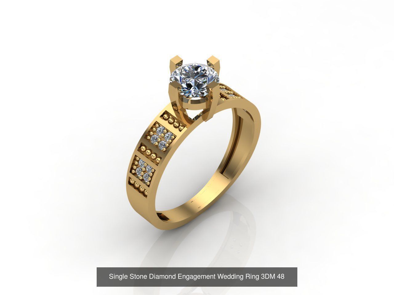 100 Model  Single Stone Engagement Wedding Ring Solitaire  3D Model Collection_65