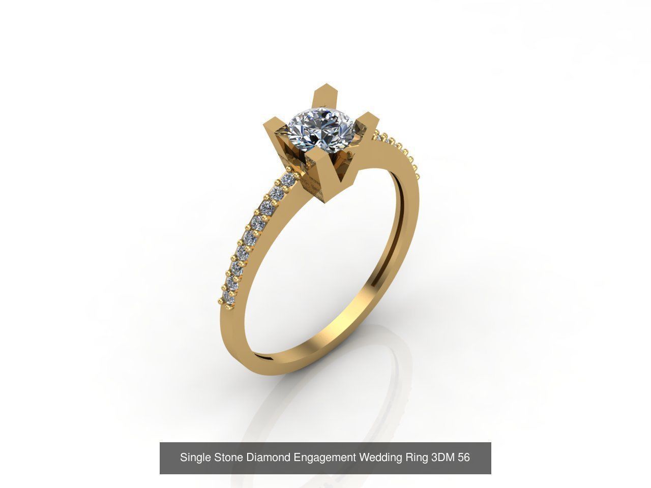 100 Model  Single Stone Engagement Wedding Ring Solitaire  3D Model Collection_56
