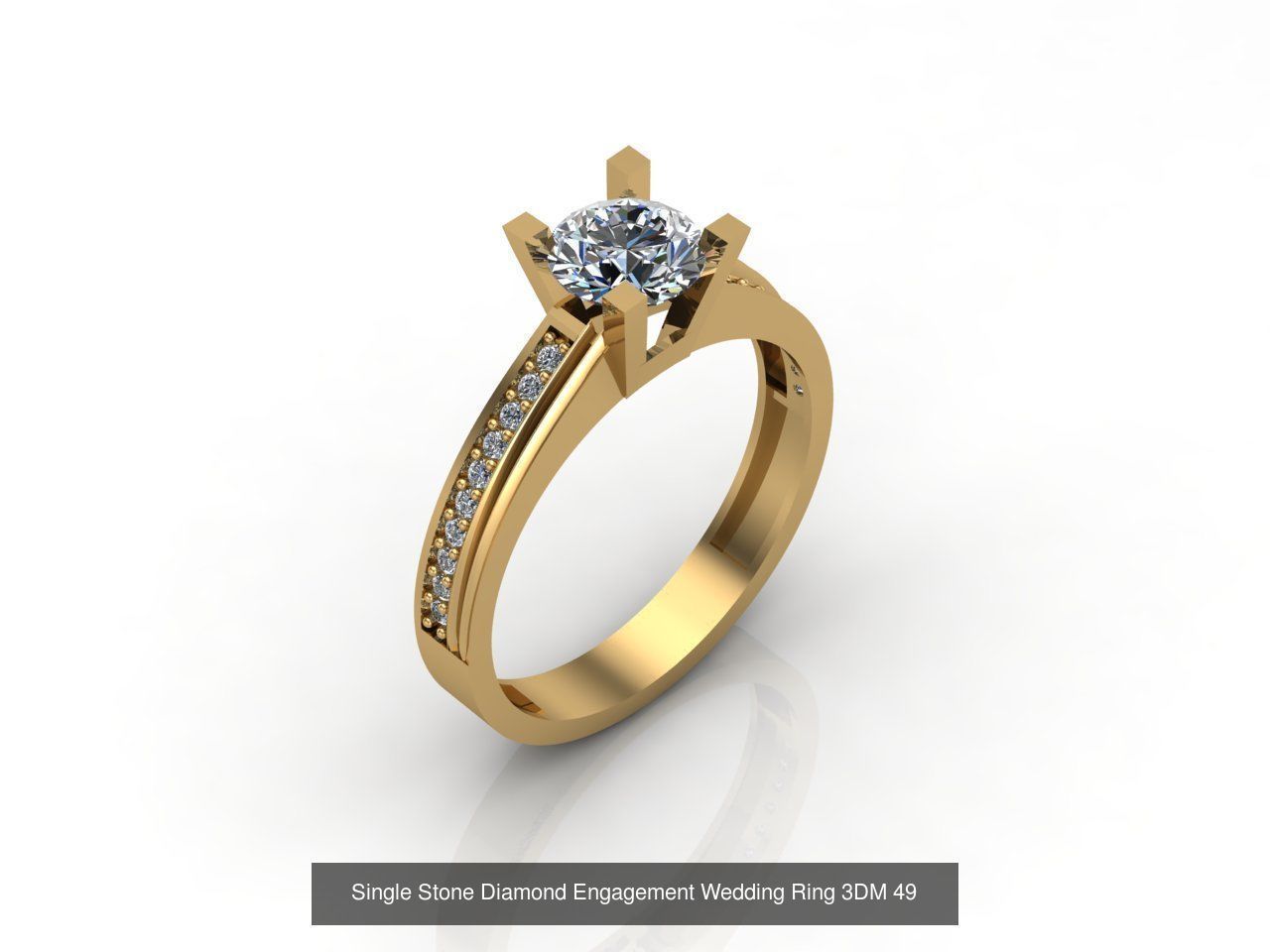 100 Model  Single Stone Engagement Wedding Ring Solitaire  3D Model Collection_64