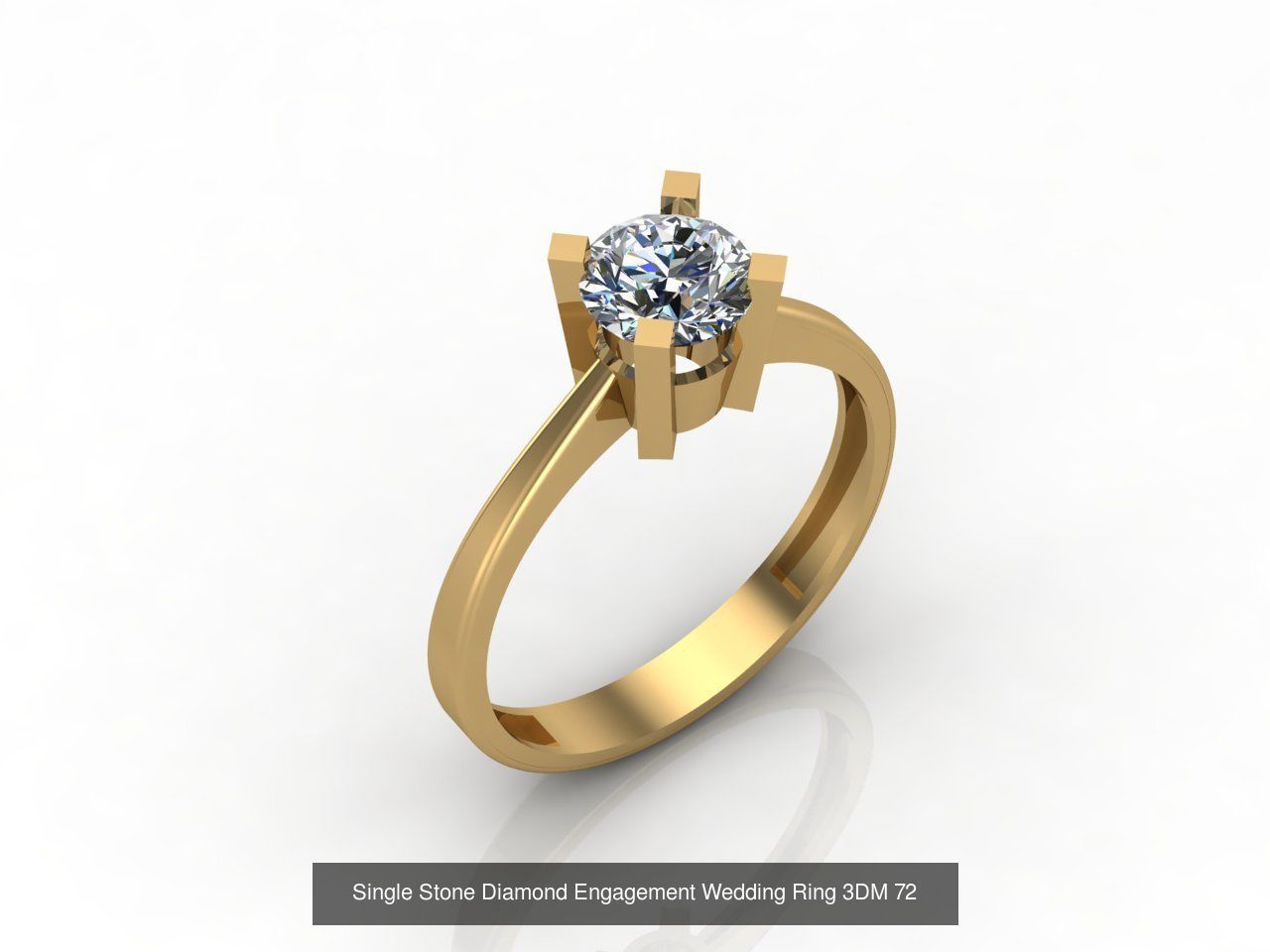 100 Model  Single Stone Engagement Wedding Ring Solitaire  3D Model Collection_38
