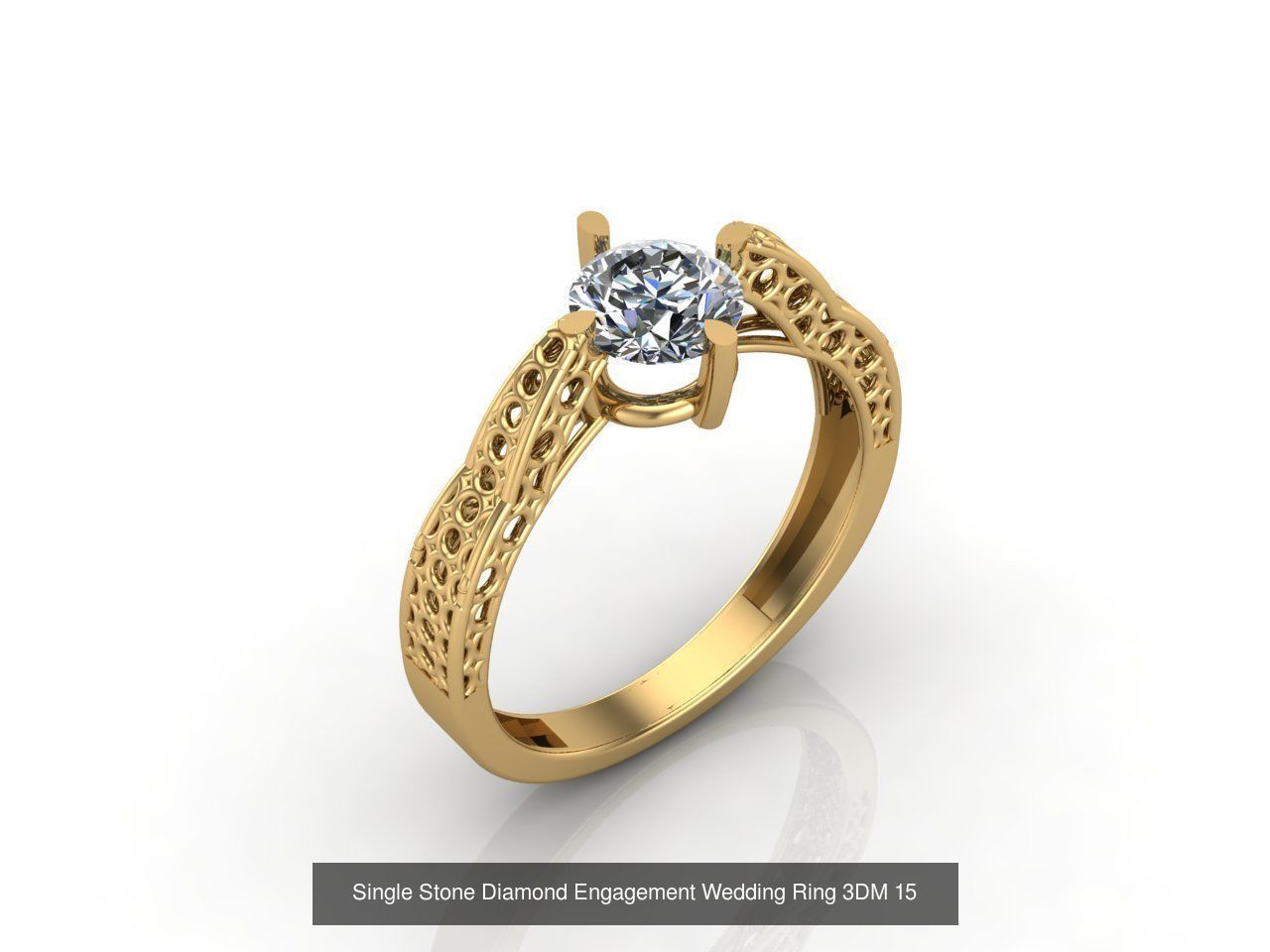 100 Model  Single Stone Engagement Wedding Ring Solitaire  3D Model Collection_101