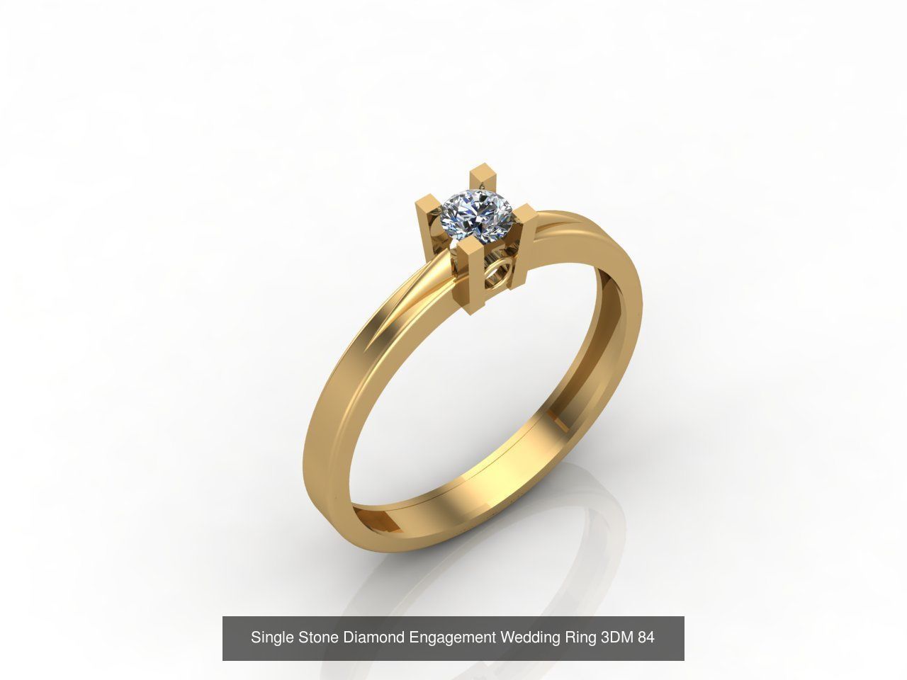 100 Model  Single Stone Engagement Wedding Ring Solitaire  3D Model Collection_25
