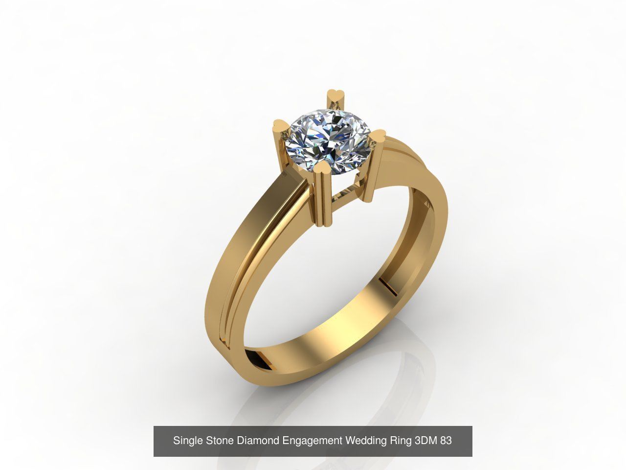 100 Model  Single Stone Engagement Wedding Ring Solitaire  3D Model Collection_26