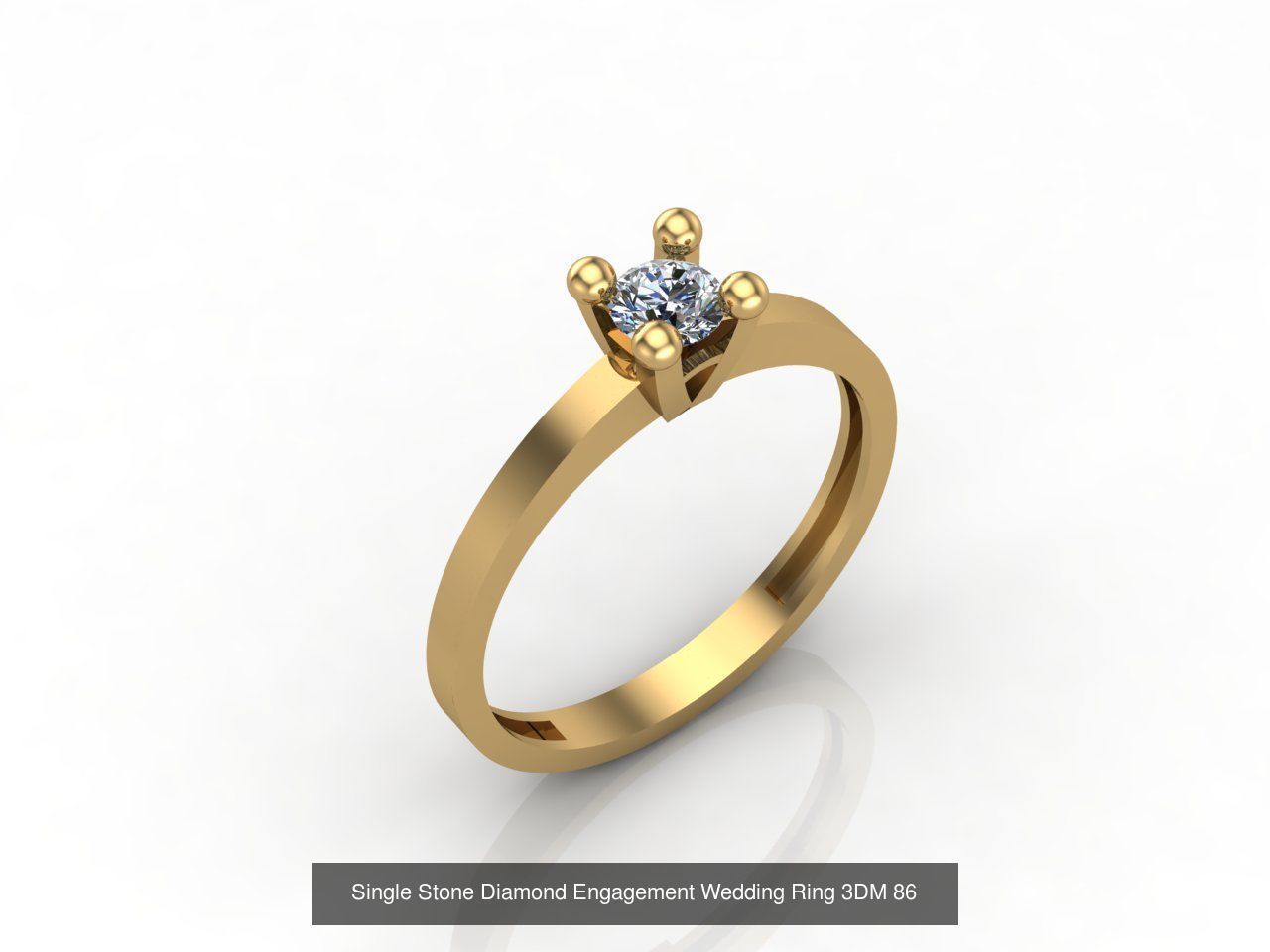 100 Model  Single Stone Engagement Wedding Ring Solitaire  3D Model Collection_23