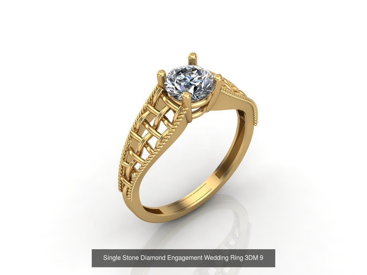 100 Model  Single Stone Engagement Wedding Ring Solitaire  3D Model Collection_19