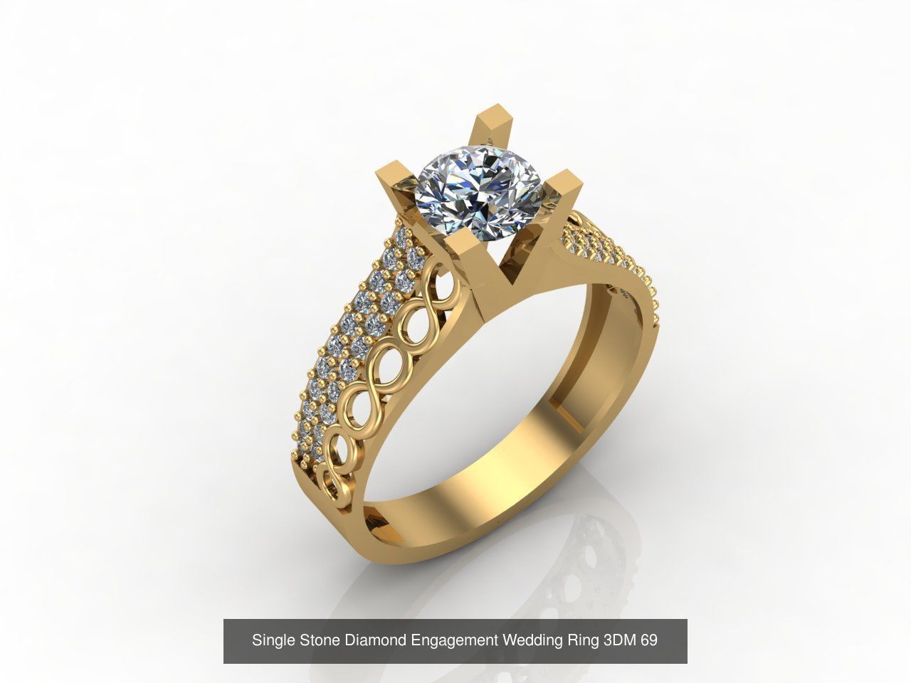 100 Model  Single Stone Engagement Wedding Ring Solitaire  3D Model Collection_42