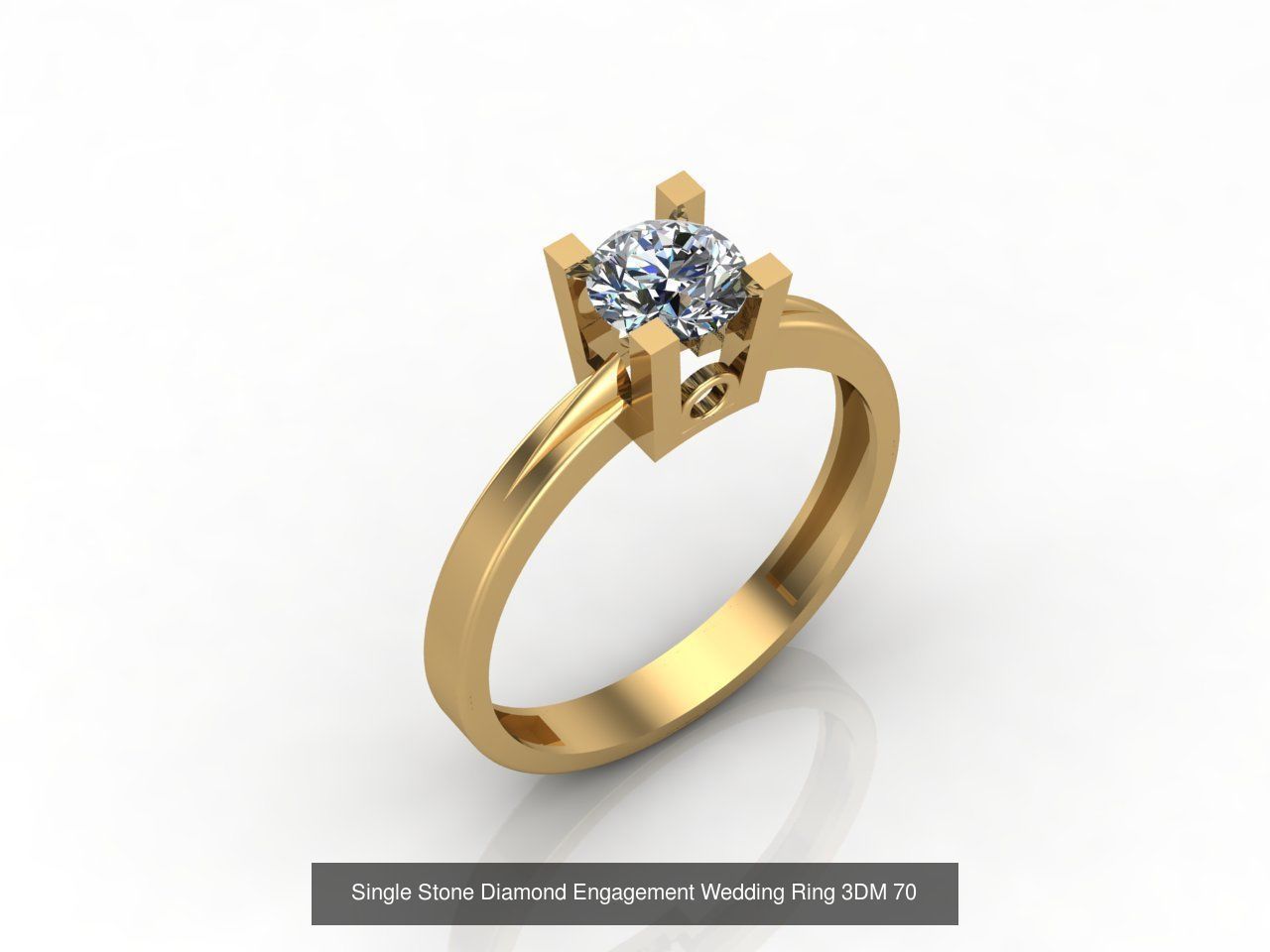 100 Model  Single Stone Engagement Wedding Ring Solitaire  3D Model Collection_40