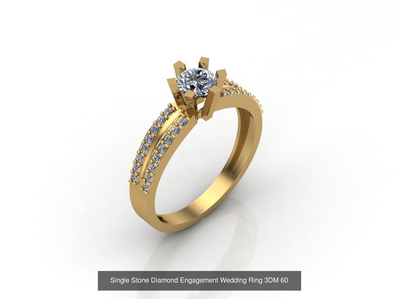 100 Model  Single Stone Engagement Wedding Ring Solitaire  3D Model Collection_51