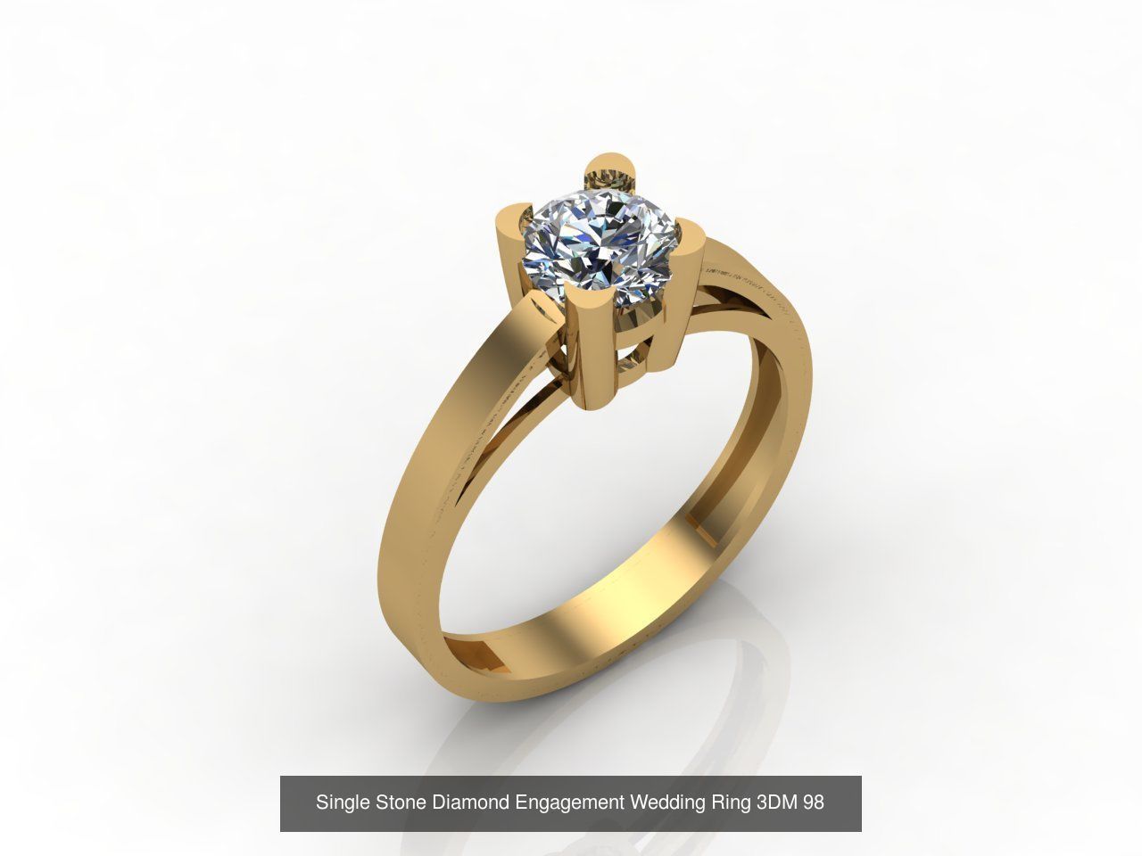 100 Model  Single Stone Engagement Wedding Ring Solitaire  3D Model Collection_10