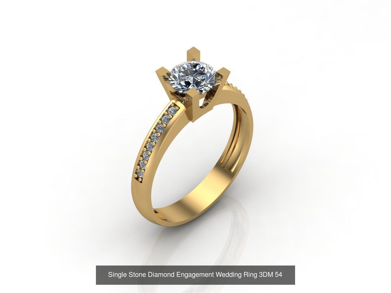 100 Model  Single Stone Engagement Wedding Ring Solitaire  3D Model Collection_58