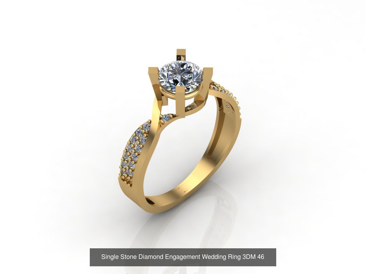 100 Model  Single Stone Engagement Wedding Ring Solitaire  3D Model Collection_67
