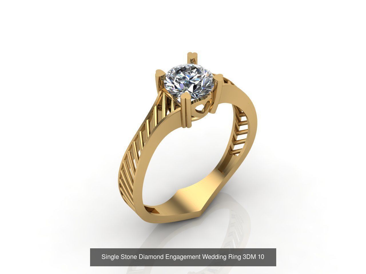 100 Model  Single Stone Engagement Wedding Ring Solitaire  3D Model Collection_107