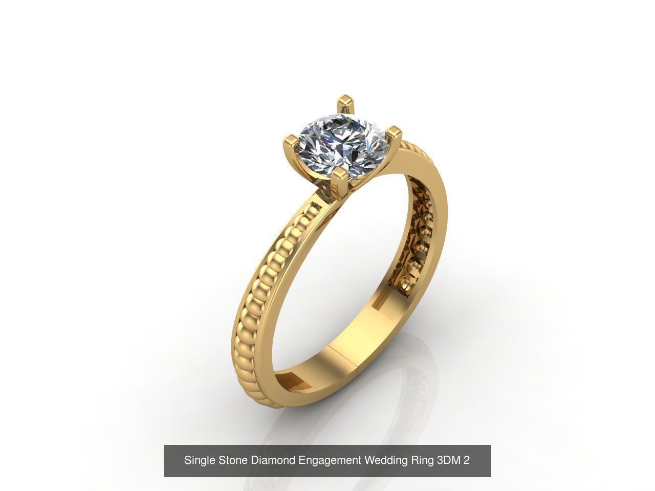 100 Model  Single Stone Engagement Wedding Ring Solitaire  3D Model Collection_96