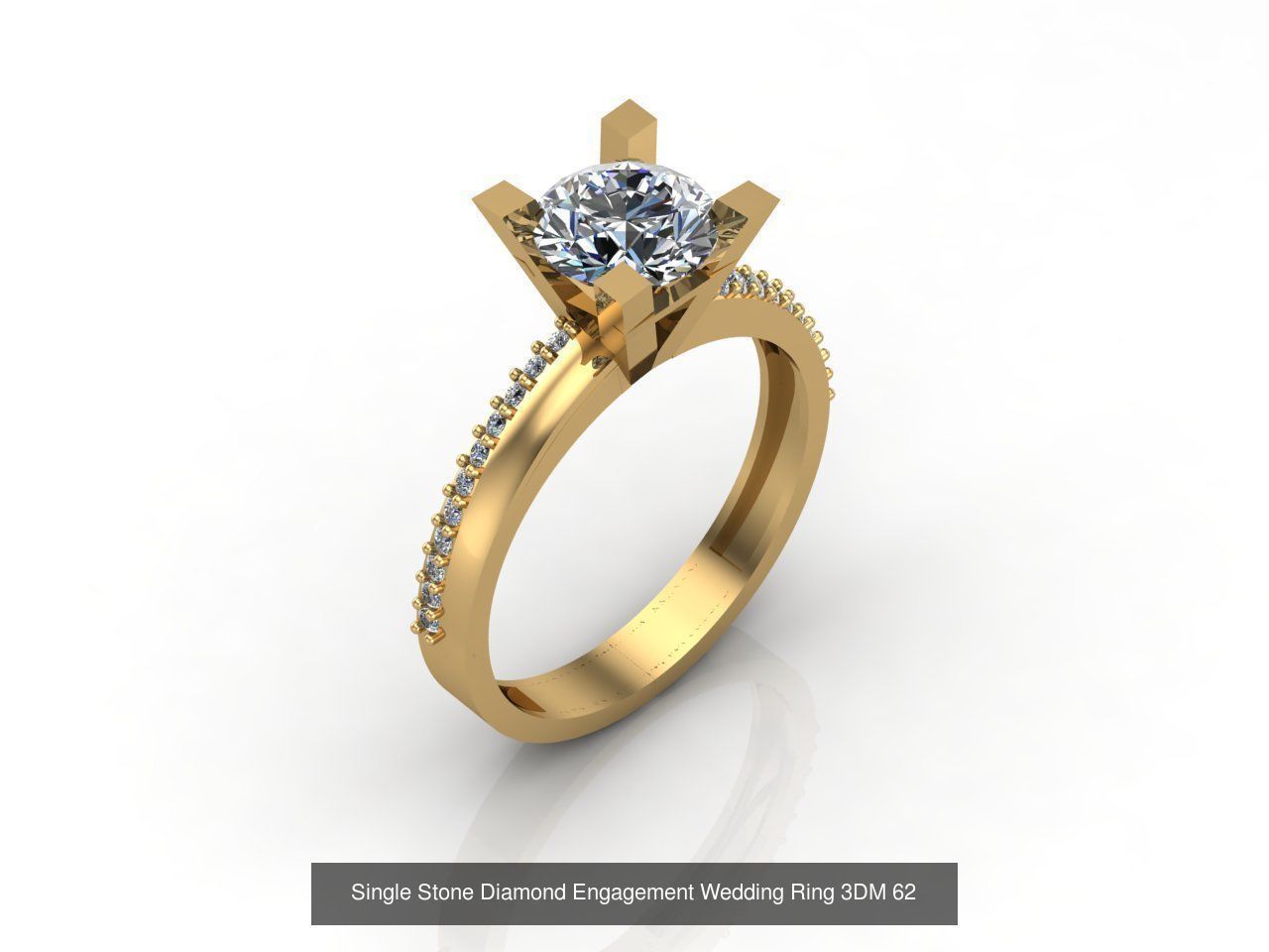 100 Model  Single Stone Engagement Wedding Ring Solitaire  3D Model Collection_49