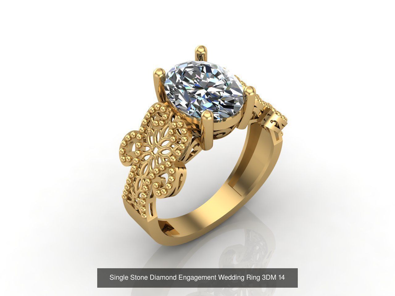 100 Model  Single Stone Engagement Wedding Ring Solitaire  3D Model Collection_102