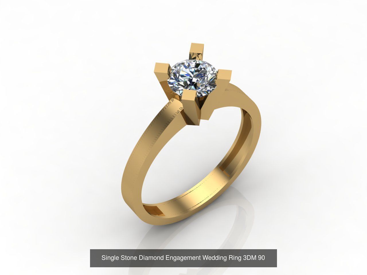 100 Model  Single Stone Engagement Wedding Ring Solitaire  3D Model Collection_18