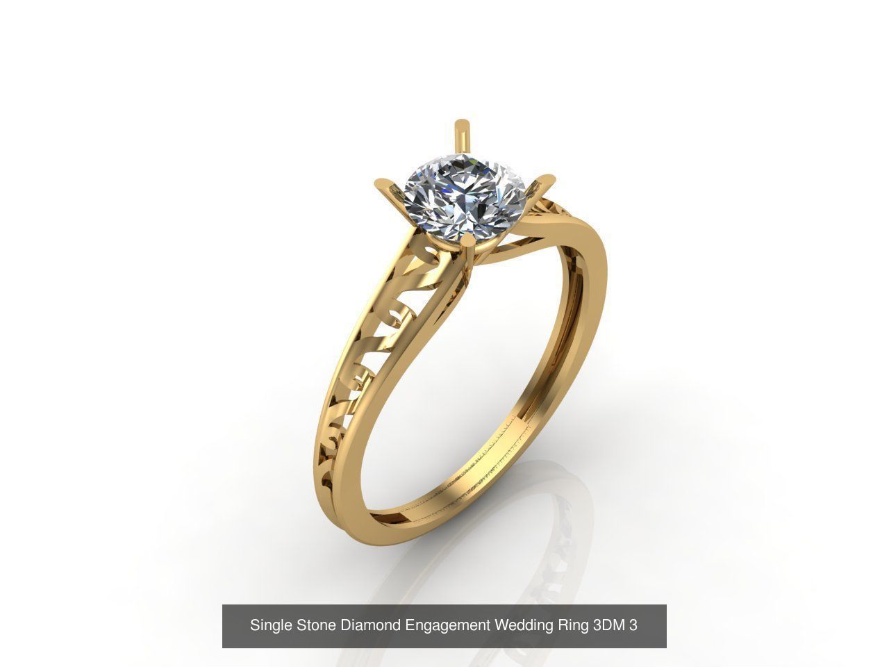 100 Model  Single Stone Engagement Wedding Ring Solitaire  3D Model Collection_85