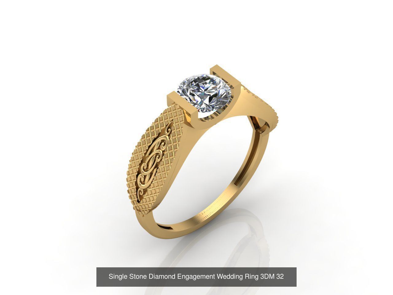 100 Model  Single Stone Engagement Wedding Ring Solitaire  3D Model Collection_82