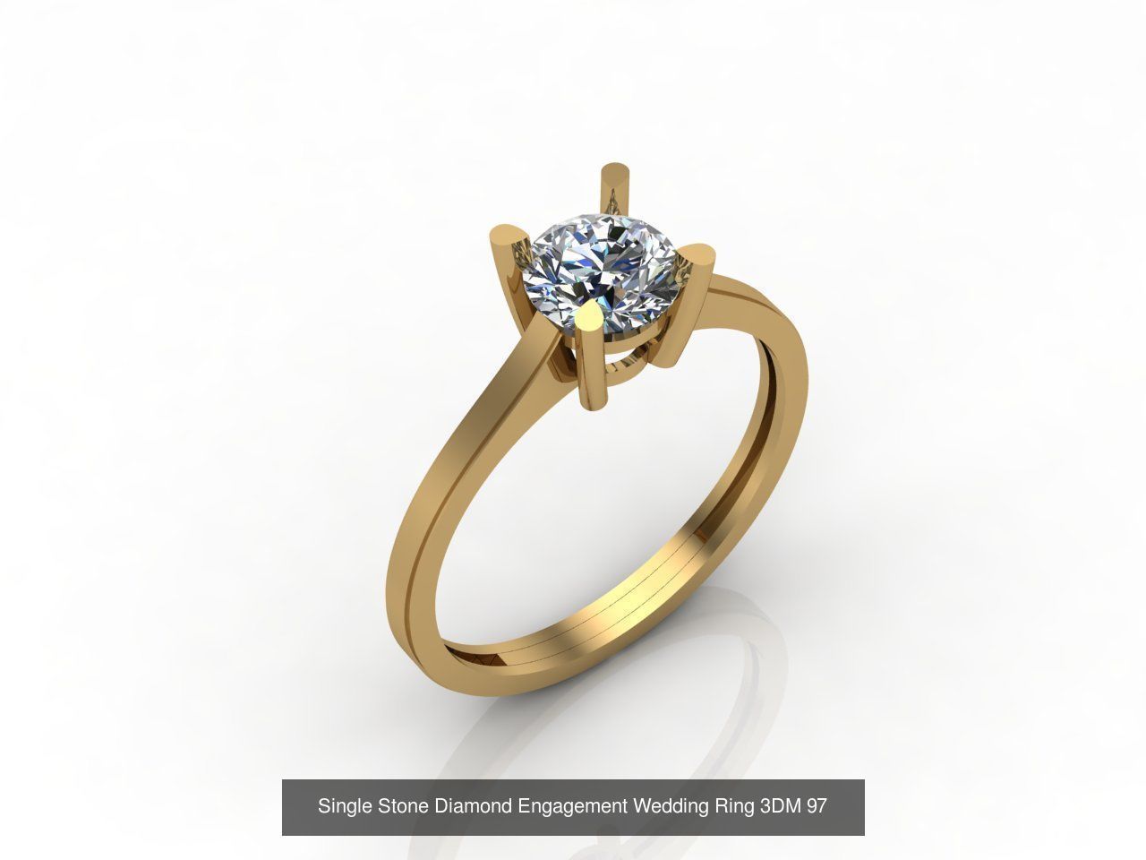 100 Model  Single Stone Engagement Wedding Ring Solitaire  3D Model Collection_11