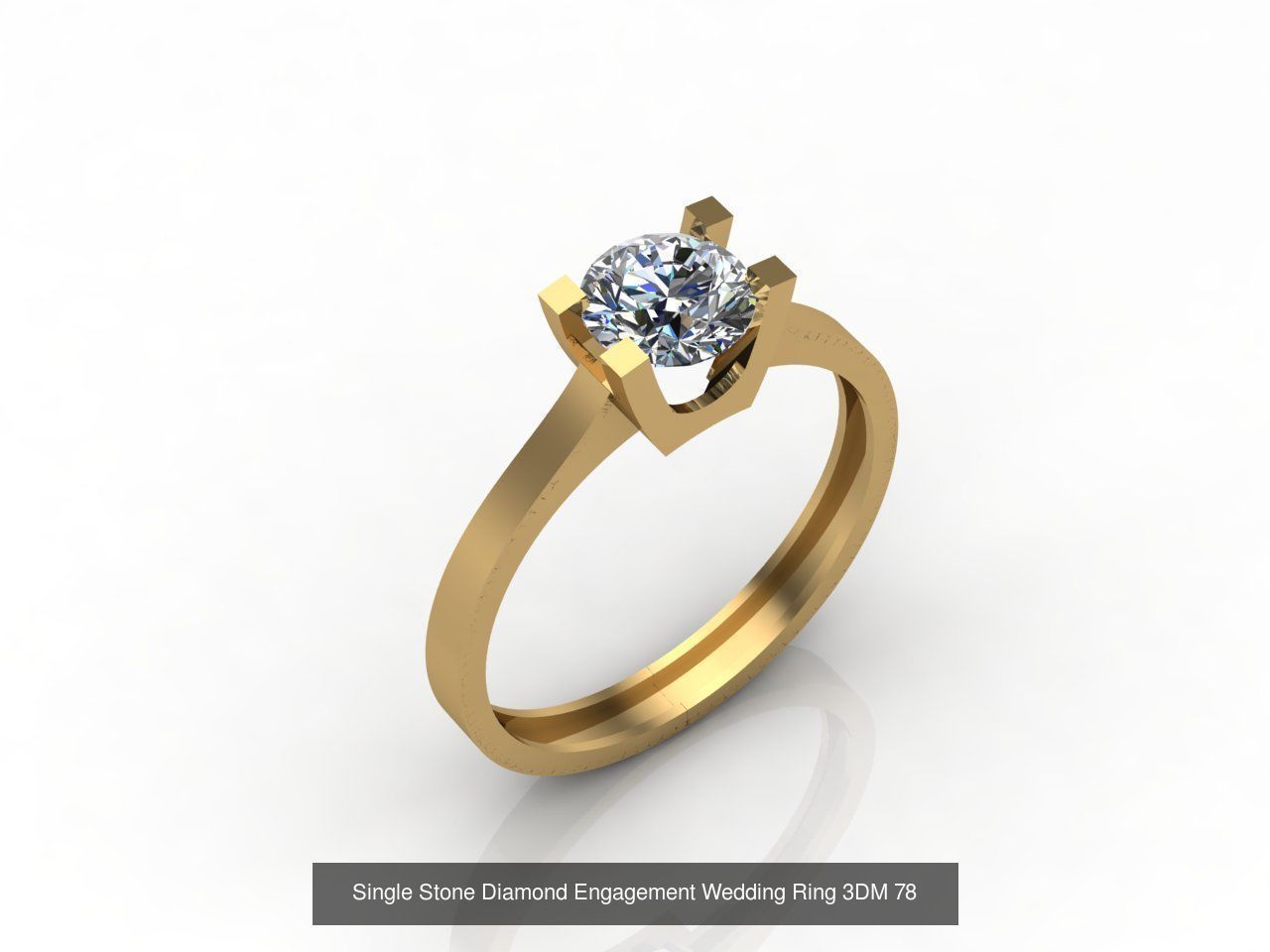100 Model  Single Stone Engagement Wedding Ring Solitaire  3D Model Collection_32