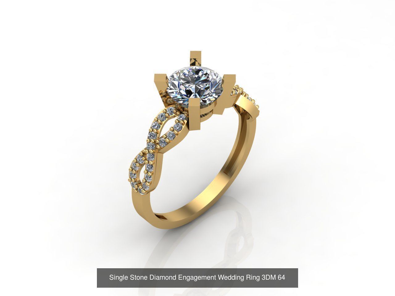 100 Model  Single Stone Engagement Wedding Ring Solitaire  3D Model Collection_47
