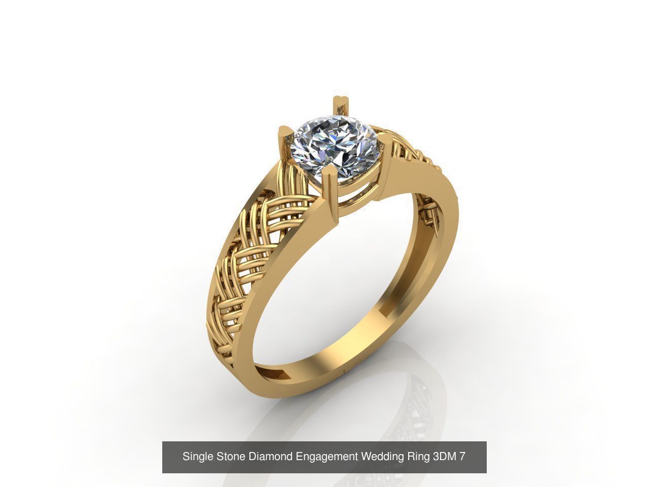 100 Model  Single Stone Engagement Wedding Ring Solitaire  3D Model Collection_41