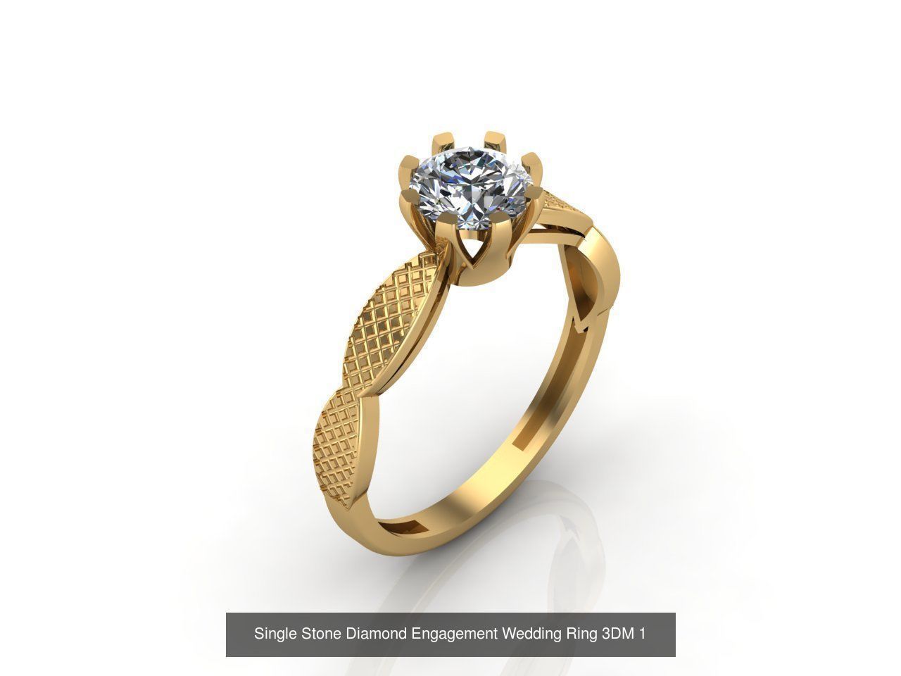 100 Model  Single Stone Engagement Wedding Ring Solitaire  3D Model Collection_108