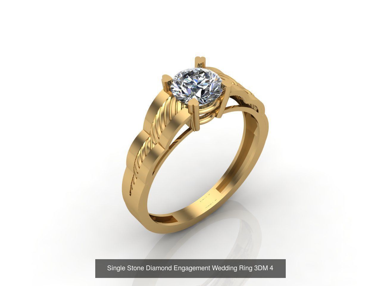 100 Model  Single Stone Engagement Wedding Ring Solitaire  3D Model Collection_74